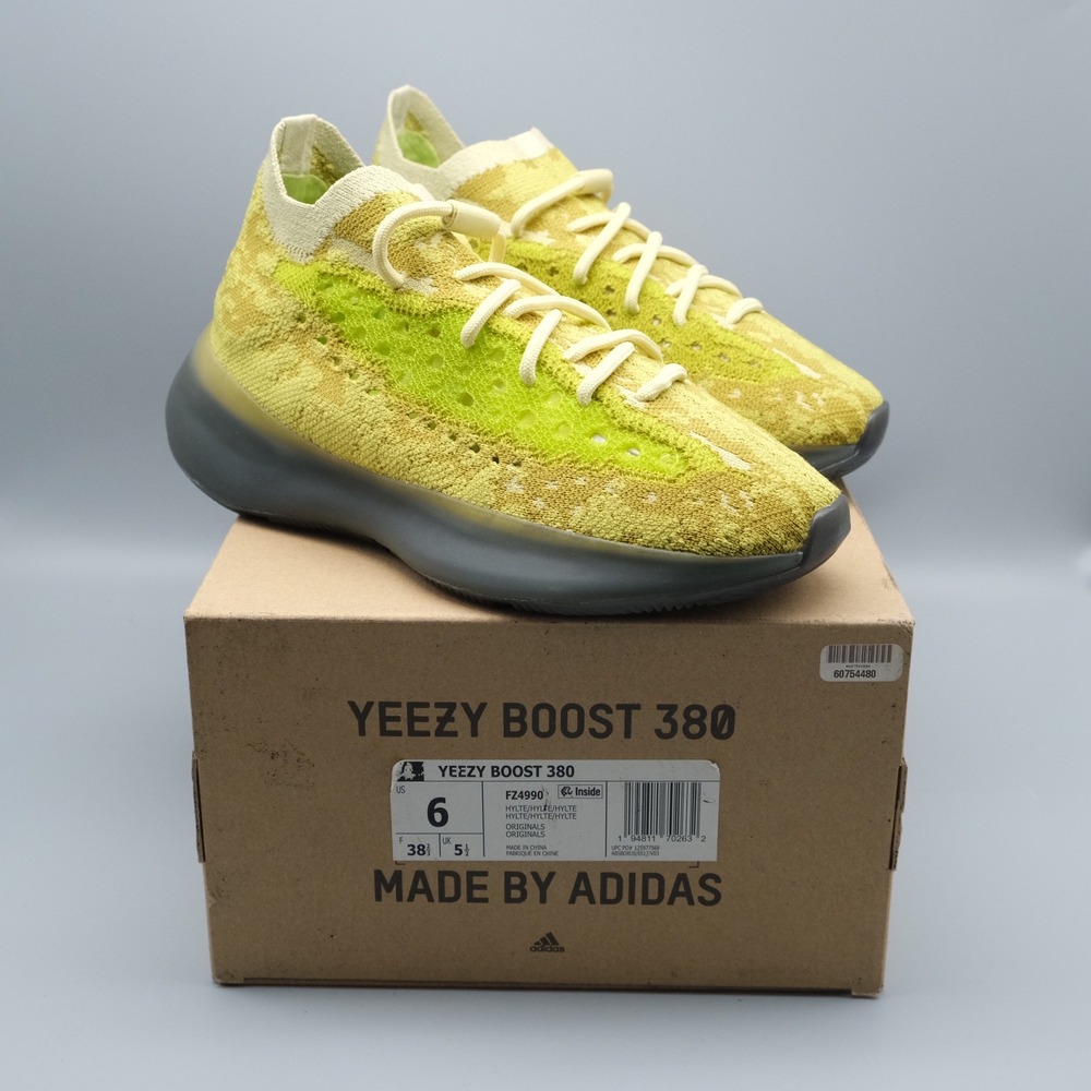 Adidas Yeezy Boost‎ 380 Hylte Yellow FZ4990 Men Size 6 Women 7.5